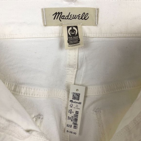 Madewell Perfect Fit Wide Leg Crop Jeans in Tile White Jeans - Picture 8 of 9